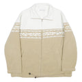 DRESSBARN Womens White & Beige Patterned Track Jacket XL Polyester Zip