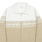 DRESSBARN Womens White & Beige Patterned Track Jacket XL Polyester Zip