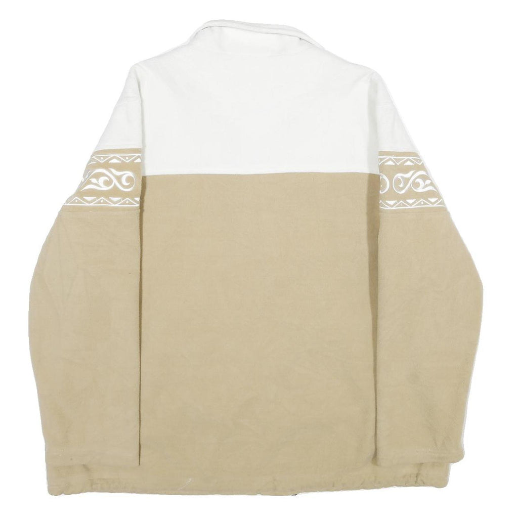 DRESSBARN Womens White & Beige Patterned Track Jacket XL Polyester Zip