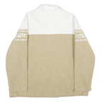 DRESSBARN Womens White & Beige Patterned Track Jacket XL Polyester Zip
