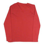 TOMMY HILFIGER Womens Red Patterned V-Neck Basic Knit Jumper M Stylish Soft Fit