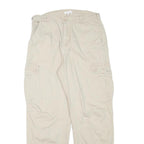 BETTER BE Womens Relaxed Beige Cotton Blend Cargo Trousers W29 L28 Zip Pockets