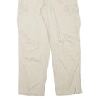 BETTER BE Womens Relaxed Beige Cotton Blend Cargo Trousers W29 L28 Zip Pockets