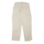 BETTER BE Womens Relaxed Beige Cotton Blend Cargo Trousers W29 L28 Zip Pockets
