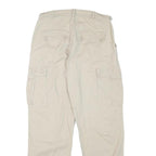 BETTER BE Womens Relaxed Beige Cotton Blend Cargo Trousers W29 L28 Zip Pockets