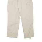 BETTER BE Womens Relaxed Beige Cotton Blend Cargo Trousers W29 L28 Zip Pockets