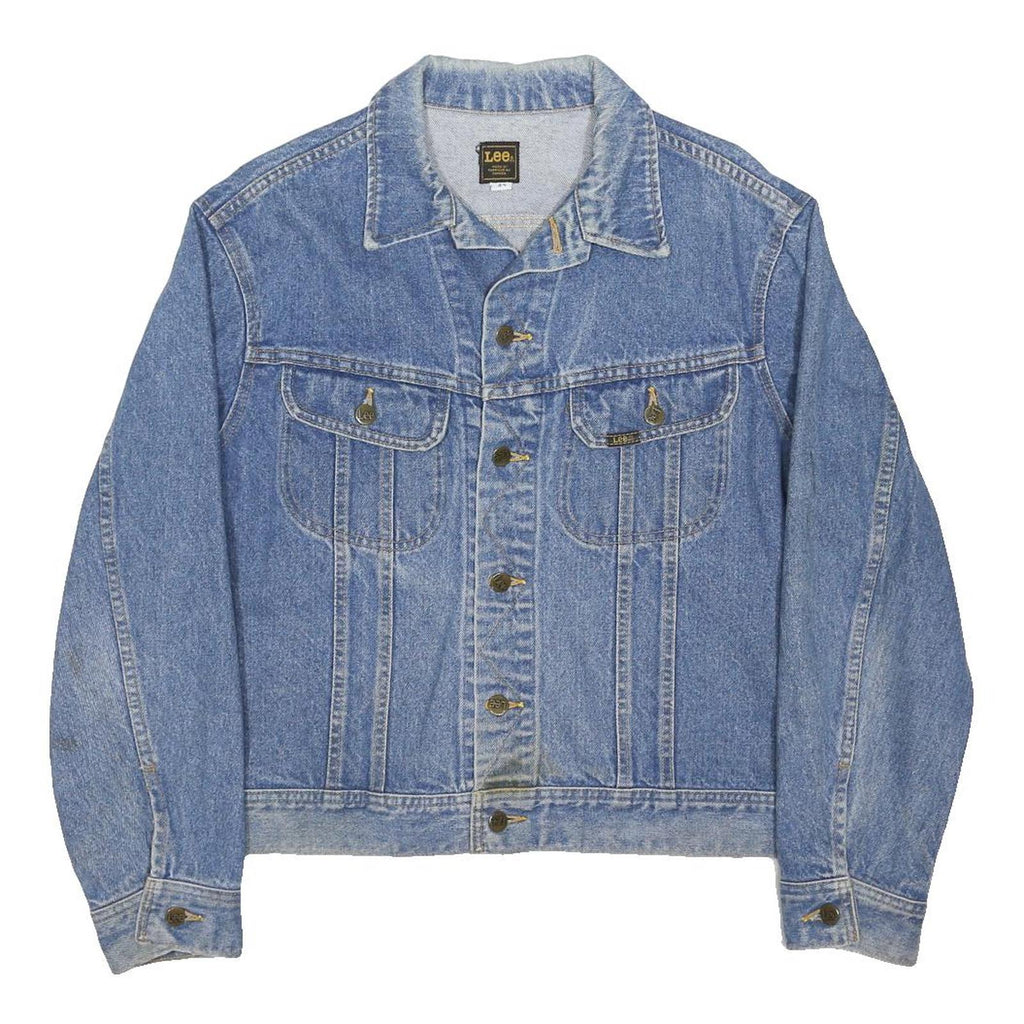 LEE Mens Blue Denim Jacket M Cotton Blend Button Closure Classic Fit Vintage