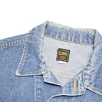 LEE Mens Blue Denim Jacket M Cotton Blend Button Closure Classic Fit Vintage