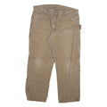 DICKIES Mens Regular Fit Jeans Beige Cotton Blend Zip W40 L30 Workwear