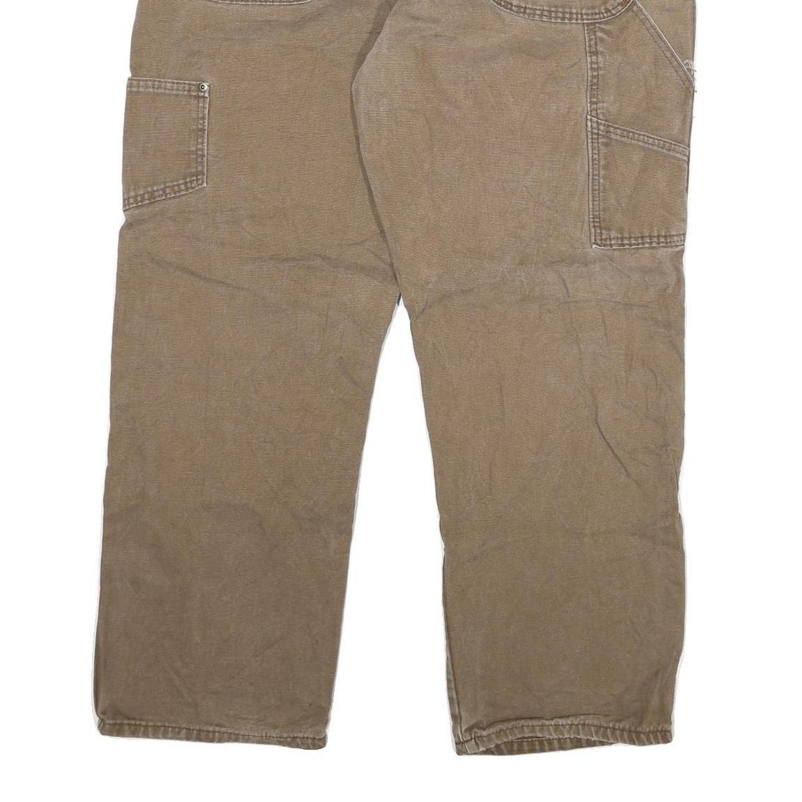 DICKIES Mens Regular Fit Jeans Beige Cotton Blend Zip W40 L30 Workwear