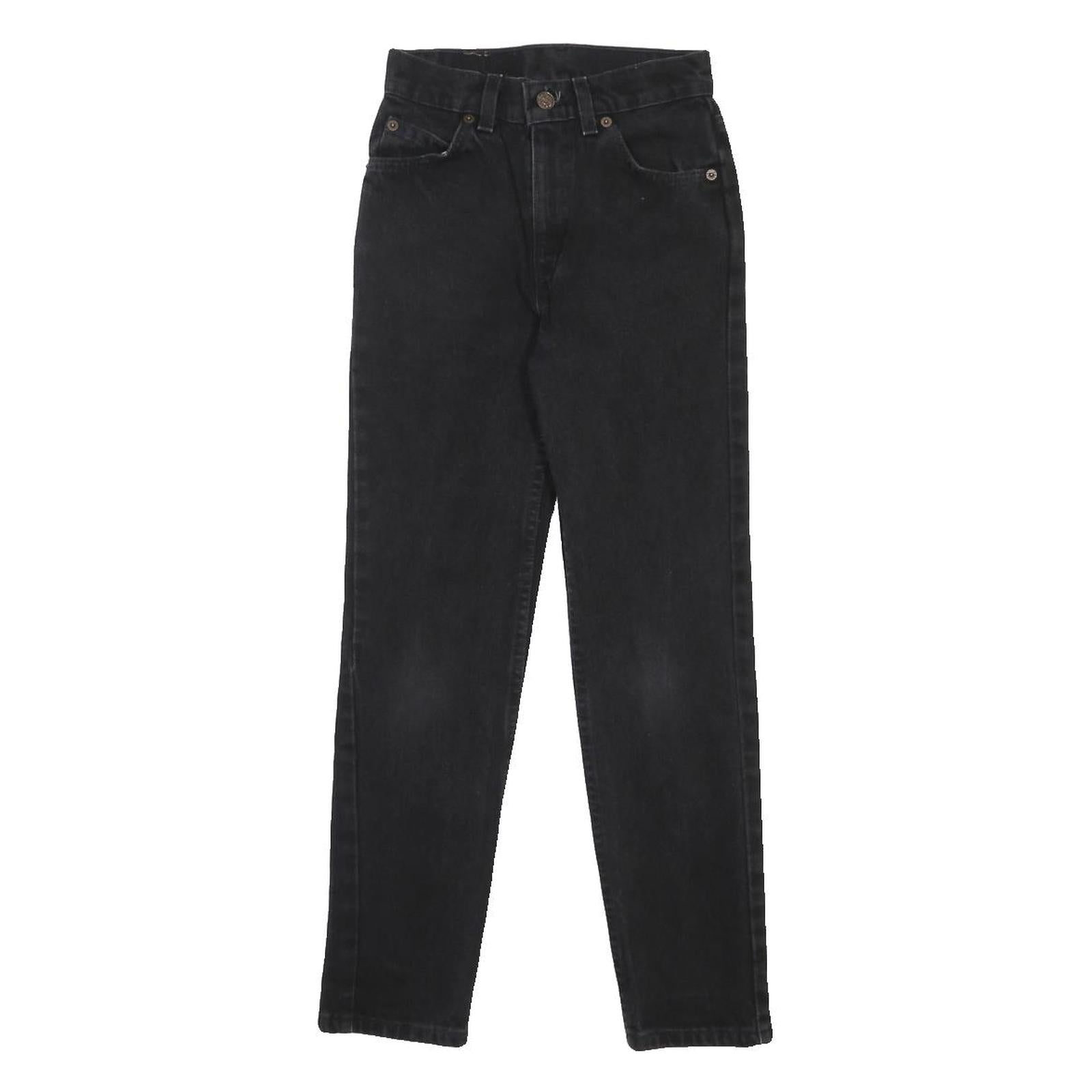 LEVI'S Boys Jeans Black Slim Skinny Denim Medium W23 L26 Cotton Zip Casual