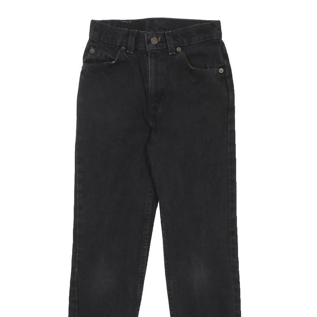 LEVI'S Boys Jeans Black Slim Skinny Denim Medium W23 L26 Cotton Zip Casual