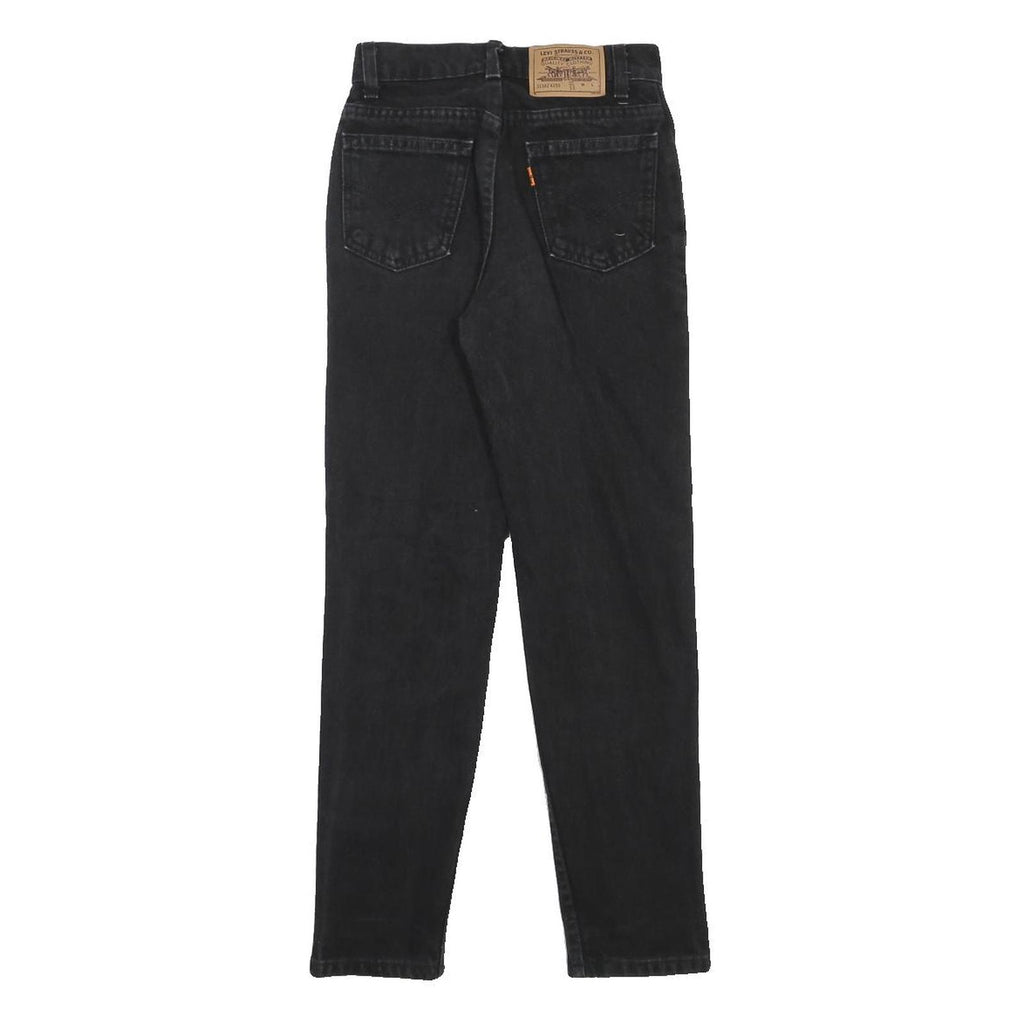 LEVI'S Boys Jeans Black Slim Skinny Denim Medium W23 L26 Cotton Zip Casual