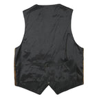 Mens Brown Polyester Blend Waistcoat M Patterned Button Closure Casual Vest