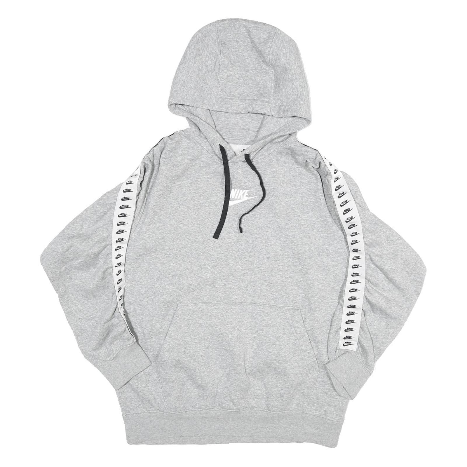 NIKE Mens Grey Hoodie M Cotton Blend Pullover Sportswear Sweatshirt