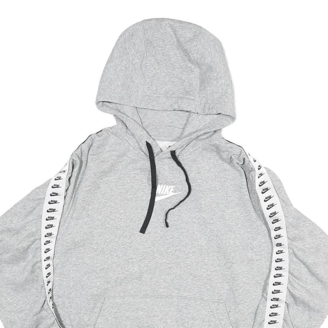 NIKE Mens Grey Hoodie M Cotton Blend Pullover Sportswear Sweatshirt