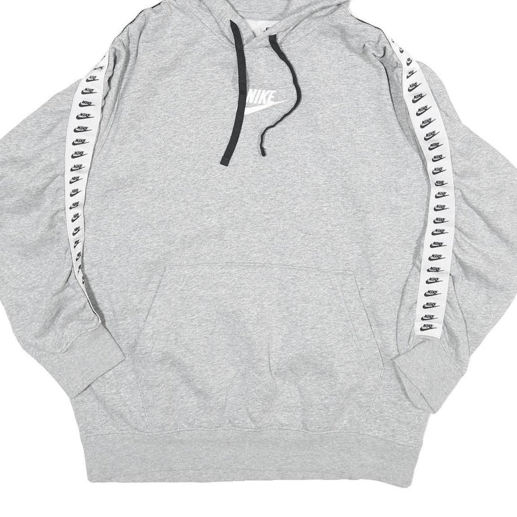 NIKE Mens Grey Hoodie M Cotton Blend Pullover Sportswear Sweatshirt