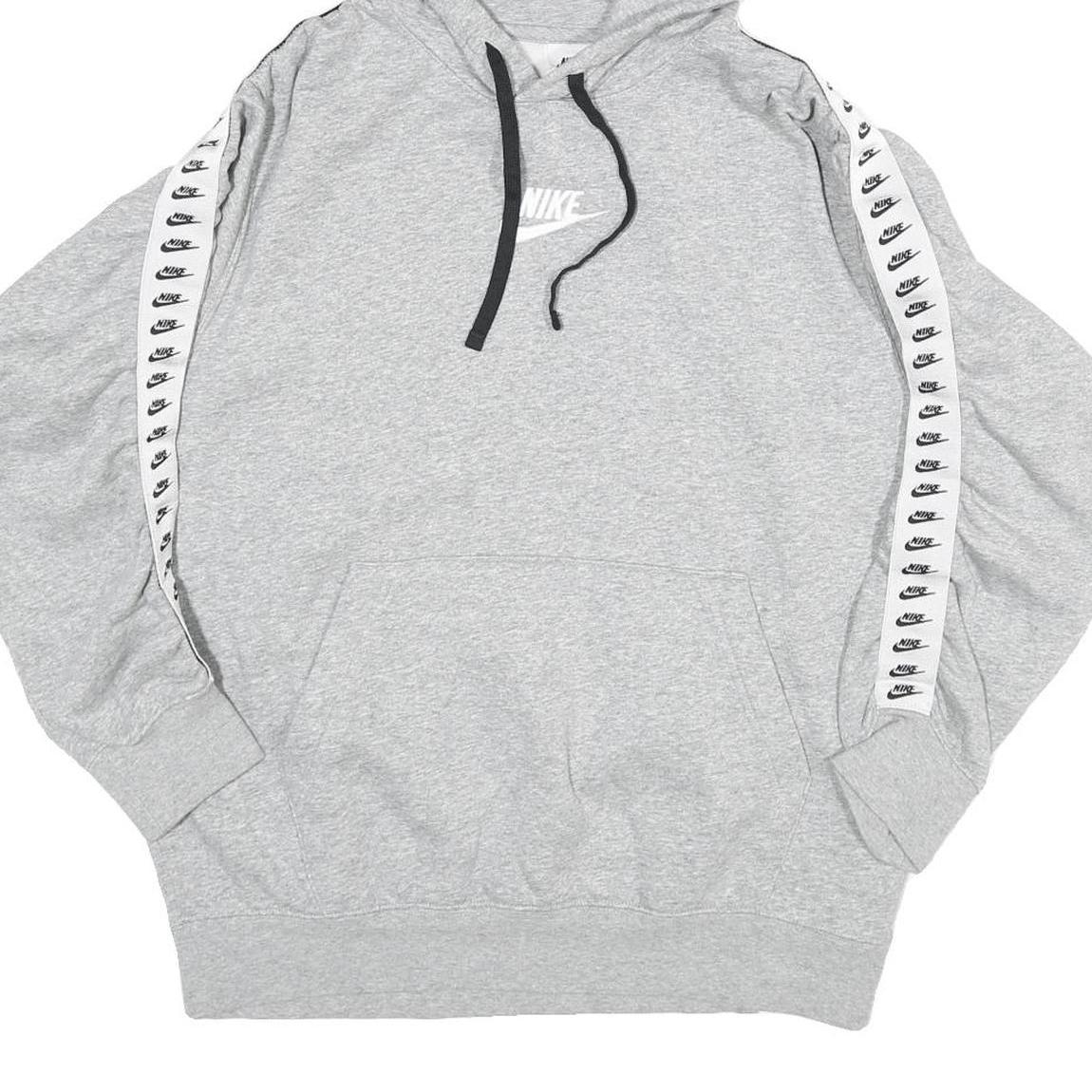 NIKE Mens Grey Hoodie M Cotton Blend Pullover Sportswear Sweatshirt