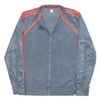 ADIDAS Mens Grey & Red Track Jacket M Polyester Blend Plain Sportswear Zip