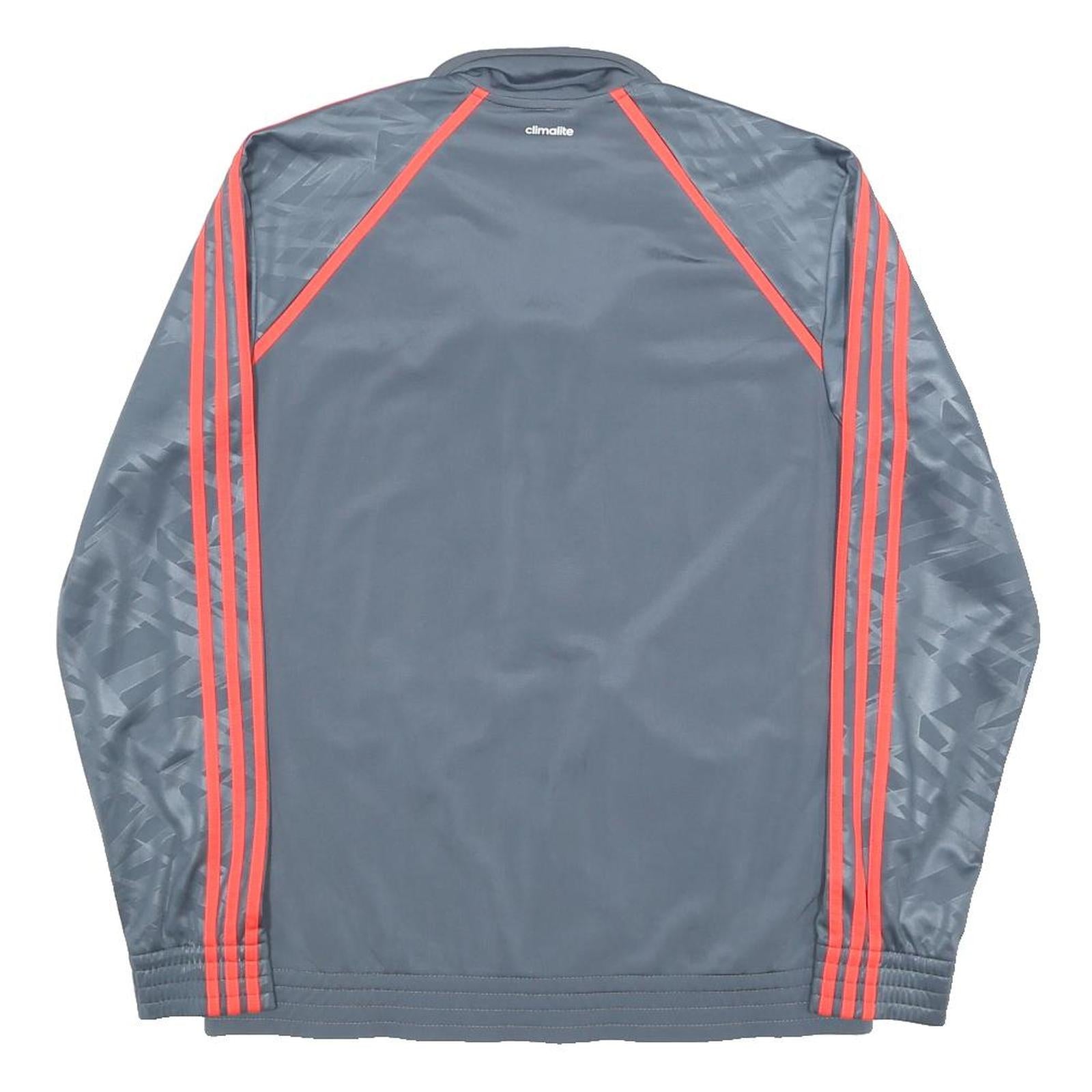 ADIDAS Mens Grey & Red Track Jacket M Polyester Blend Plain Sportswear Zip