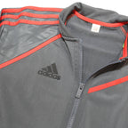 ADIDAS Mens Grey & Red Track Jacket M Polyester Blend Plain Sportswear Zip