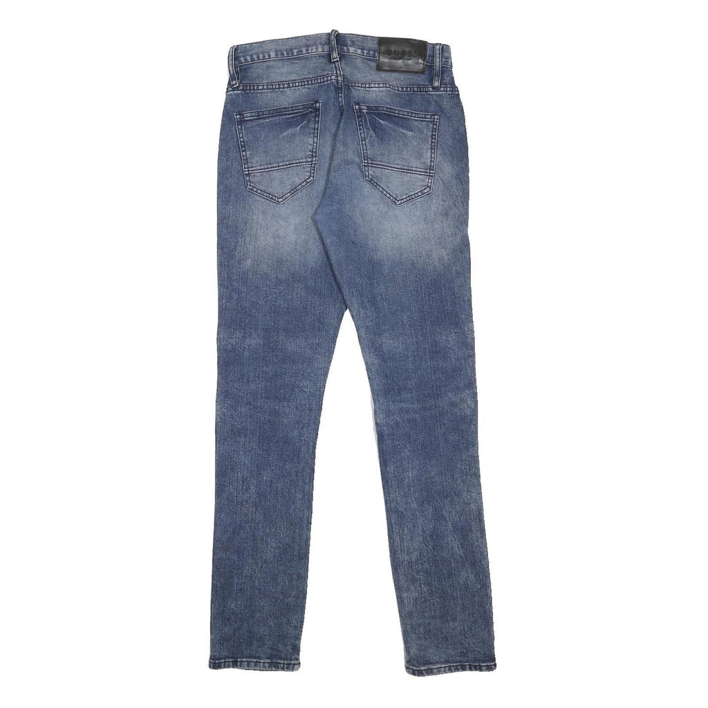 GUESS Mens Slim Blue Jeans Denim W29 L32 Zip Pockets Casual Streetwear