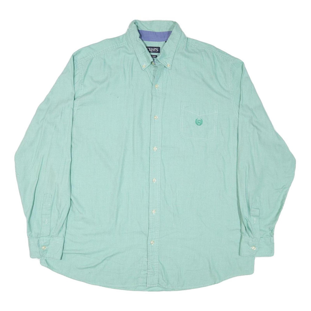 CHAPS Mens Mint Green Shirt 2XL Button-Down Cotton Long Sleeve Casual