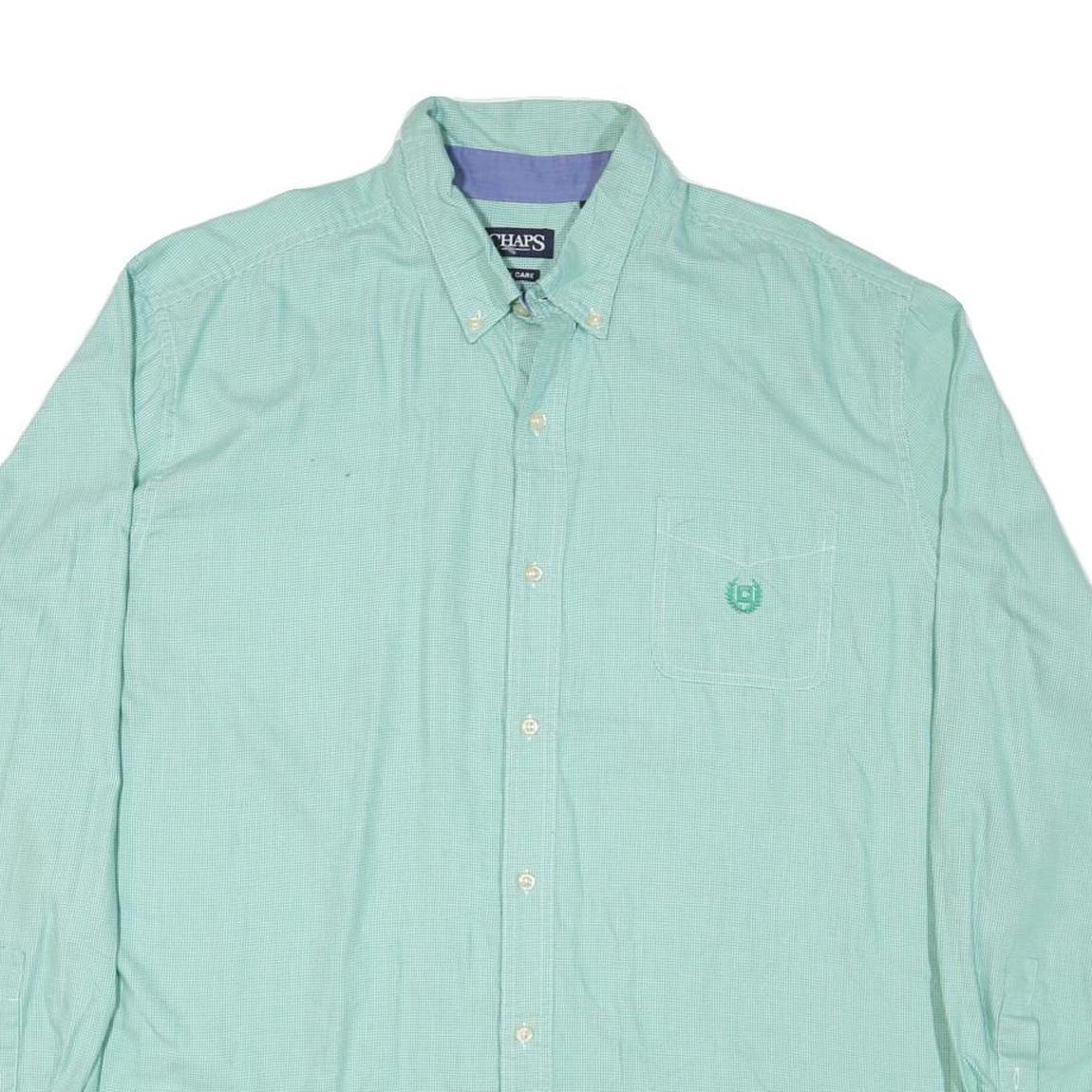 CHAPS Mens Mint Green Shirt 2XL Button-Down Cotton Long Sleeve Casual