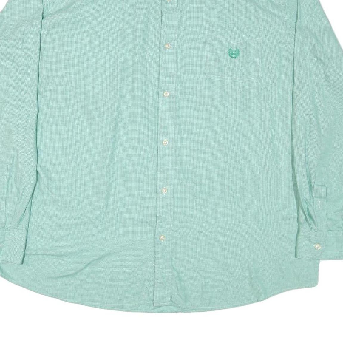CHAPS Mens Mint Green Shirt 2XL Button-Down Cotton Long Sleeve Casual