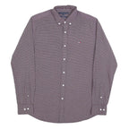TOMMY HILFIGER Mens Maroon Plain Shirt S Button-Down Collar Long Sleeve Classic