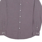 TOMMY HILFIGER Mens Maroon Plain Shirt S Button-Down Collar Long Sleeve Classic