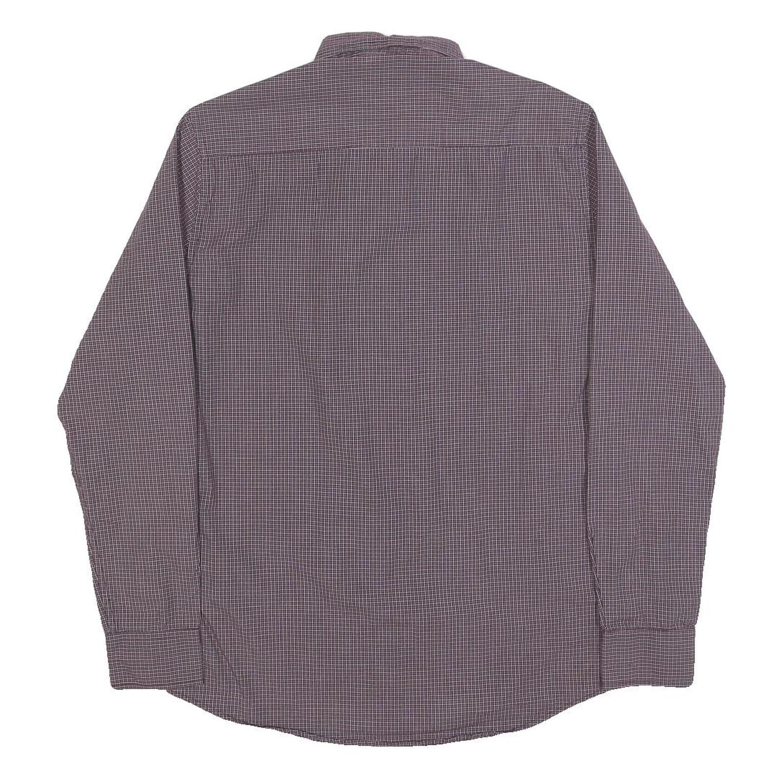 TOMMY HILFIGER Mens Maroon Plain Shirt S Button-Down Collar Long Sleeve Classic