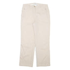 JESSICA SPORT Womens Cotton Blend Cream Regular Fit Straight Leg Trousers W30