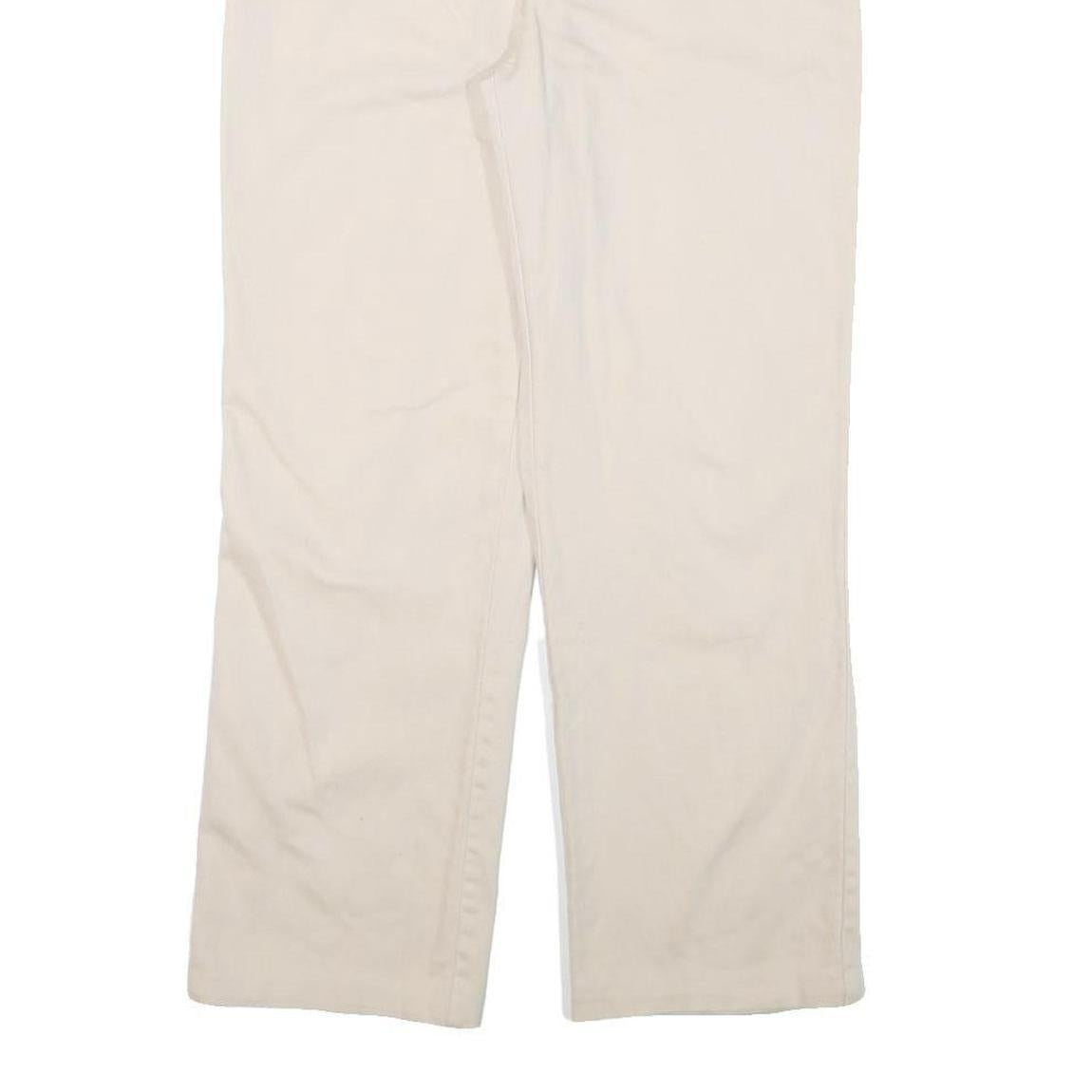 JESSICA SPORT Womens Cotton Blend Cream Regular Fit Straight Leg Trousers W30