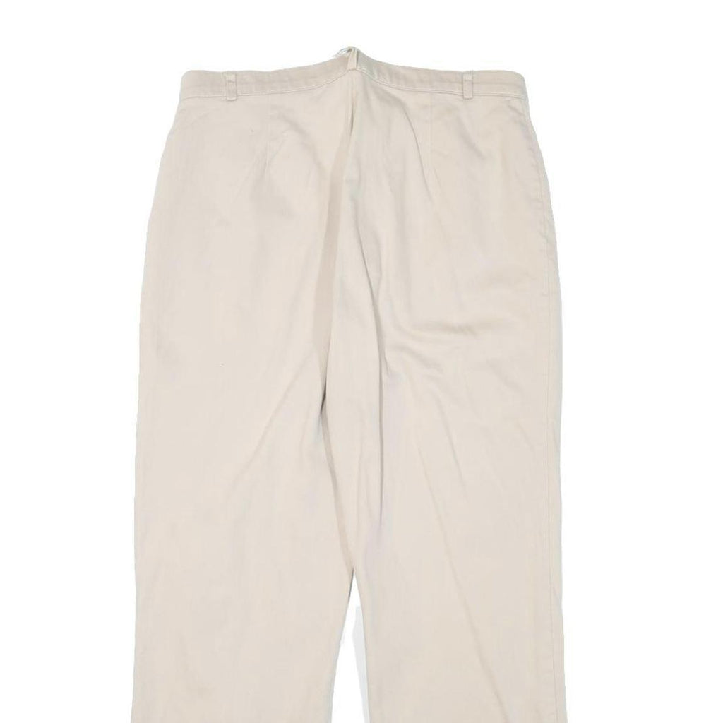 JESSICA SPORT Womens Cotton Blend Cream Regular Fit Straight Leg Trousers W30