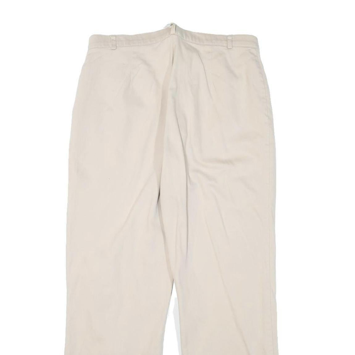 JESSICA SPORT Womens Cotton Blend Cream Regular Fit Straight Leg Trousers W30