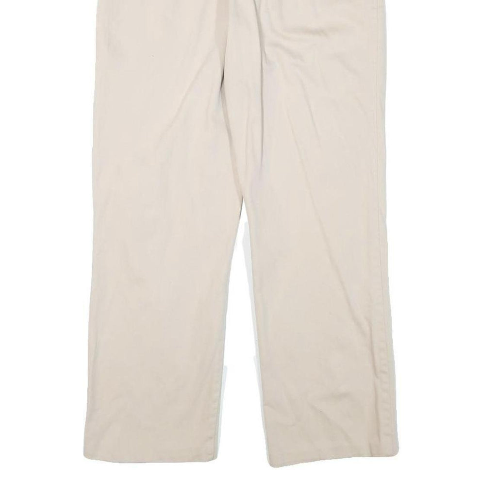 JESSICA SPORT Womens Cotton Blend Cream Regular Fit Straight Leg Trousers W30