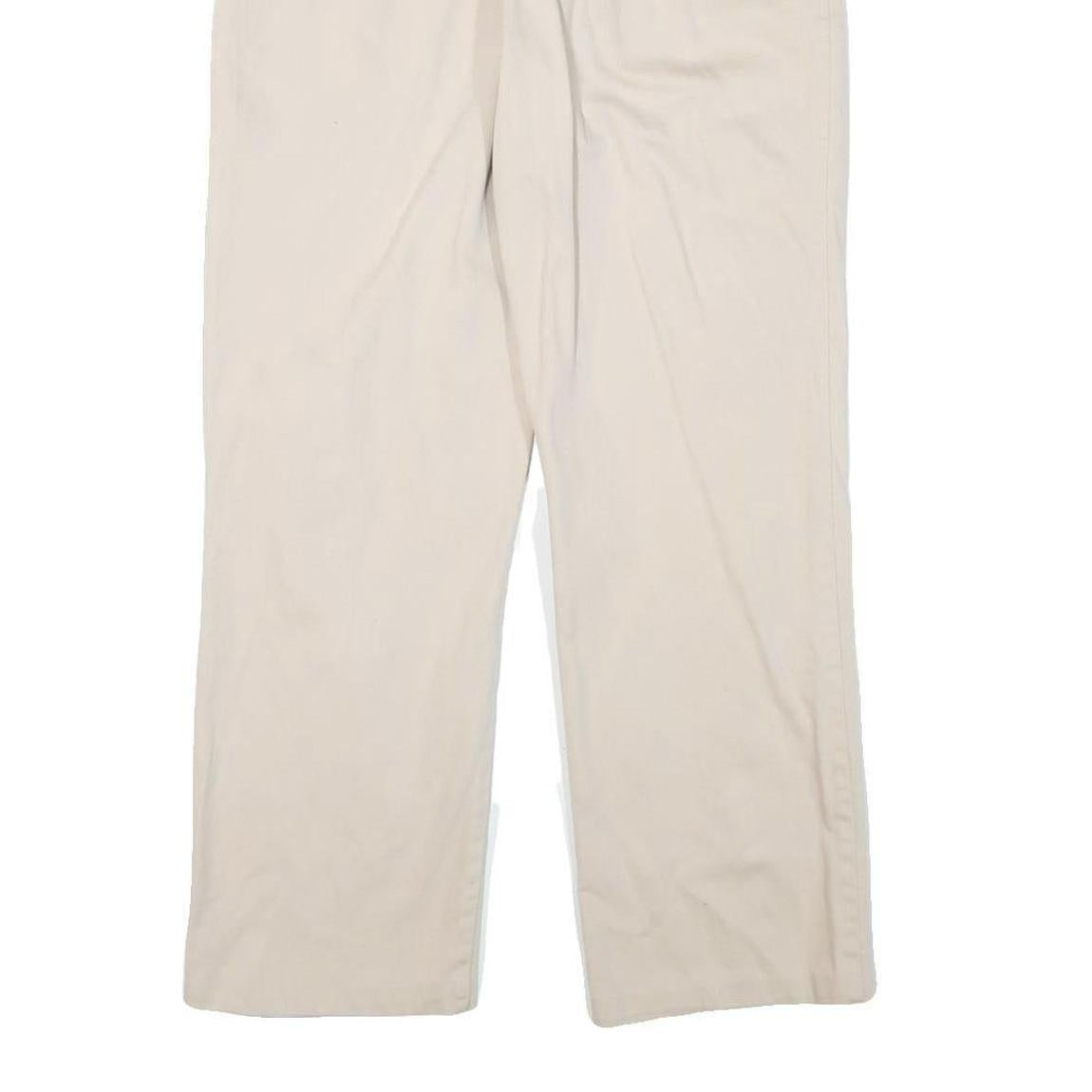 JESSICA SPORT Womens Cotton Blend Cream Regular Fit Straight Leg Trousers W30