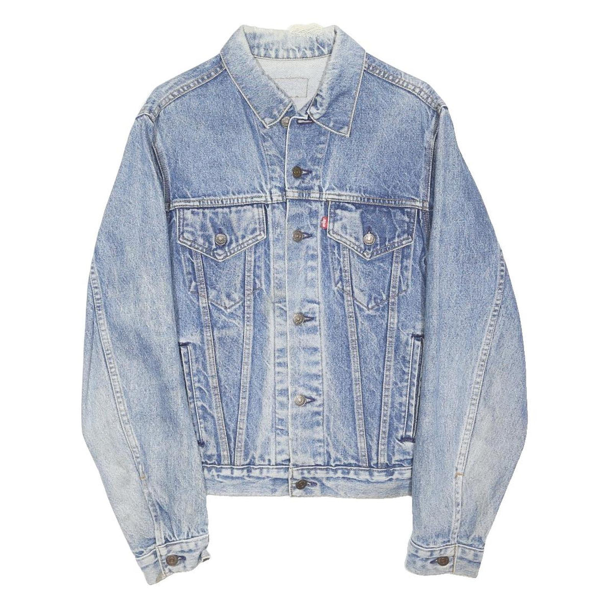 LEVI'S Mens Blue Denim Jacket M Cotton Blend Button Closure Classic Fit Casual