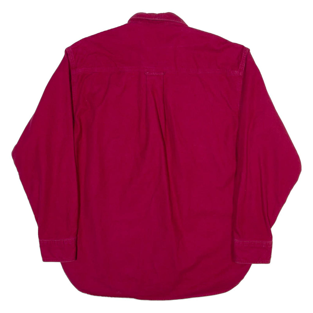 EDDIE BAUER Mens Plain Shirt Red Long Sleeve L