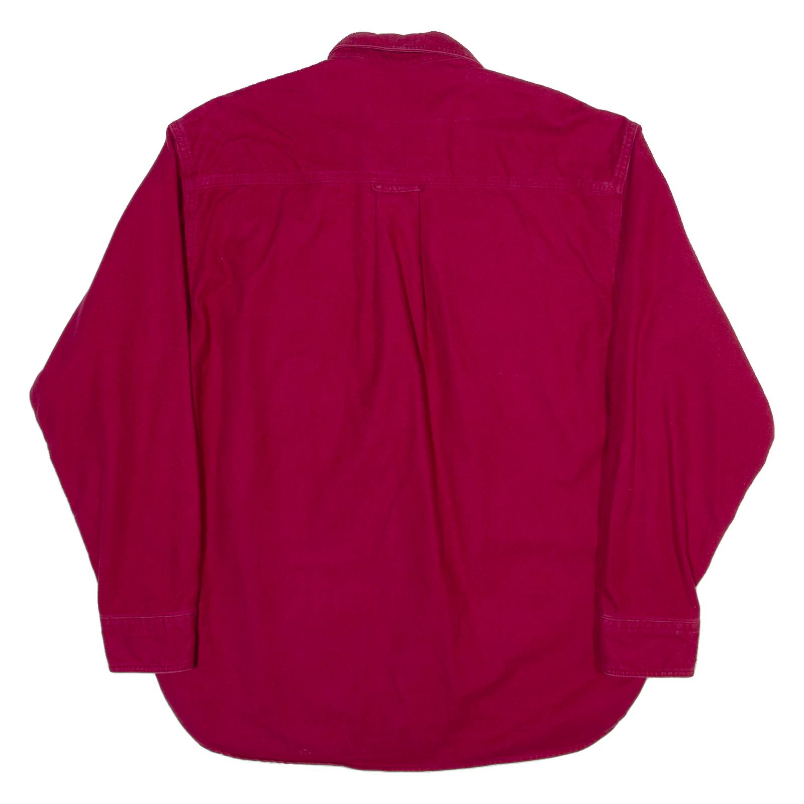EDDIE BAUER Mens Plain Shirt Red Long Sleeve L