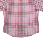 RALPH LAUREN Mens Red & White Check Shirt L Cotton Short Sleeve Button