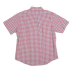 RALPH LAUREN Mens Red & White Check Shirt L Cotton Short Sleeve Button