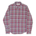 LEVI'S Mens Red & Blue Check Shirt L Cotton Casual Button Shirt Long Sleeve