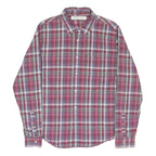 LEVI'S Mens Red & Blue Check Shirt L Cotton Casual Button Shirt Long Sleeve