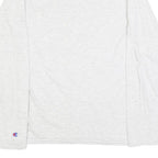 CHAMPION Mens White Graphic T-Shirt S Long Sleeve Crew Neck Cotton Blend