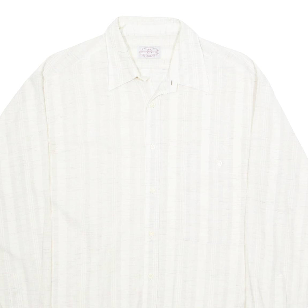 ROBERTO BARI Womens Printed Shirt Cream Collared Long Sleeve Striped XL