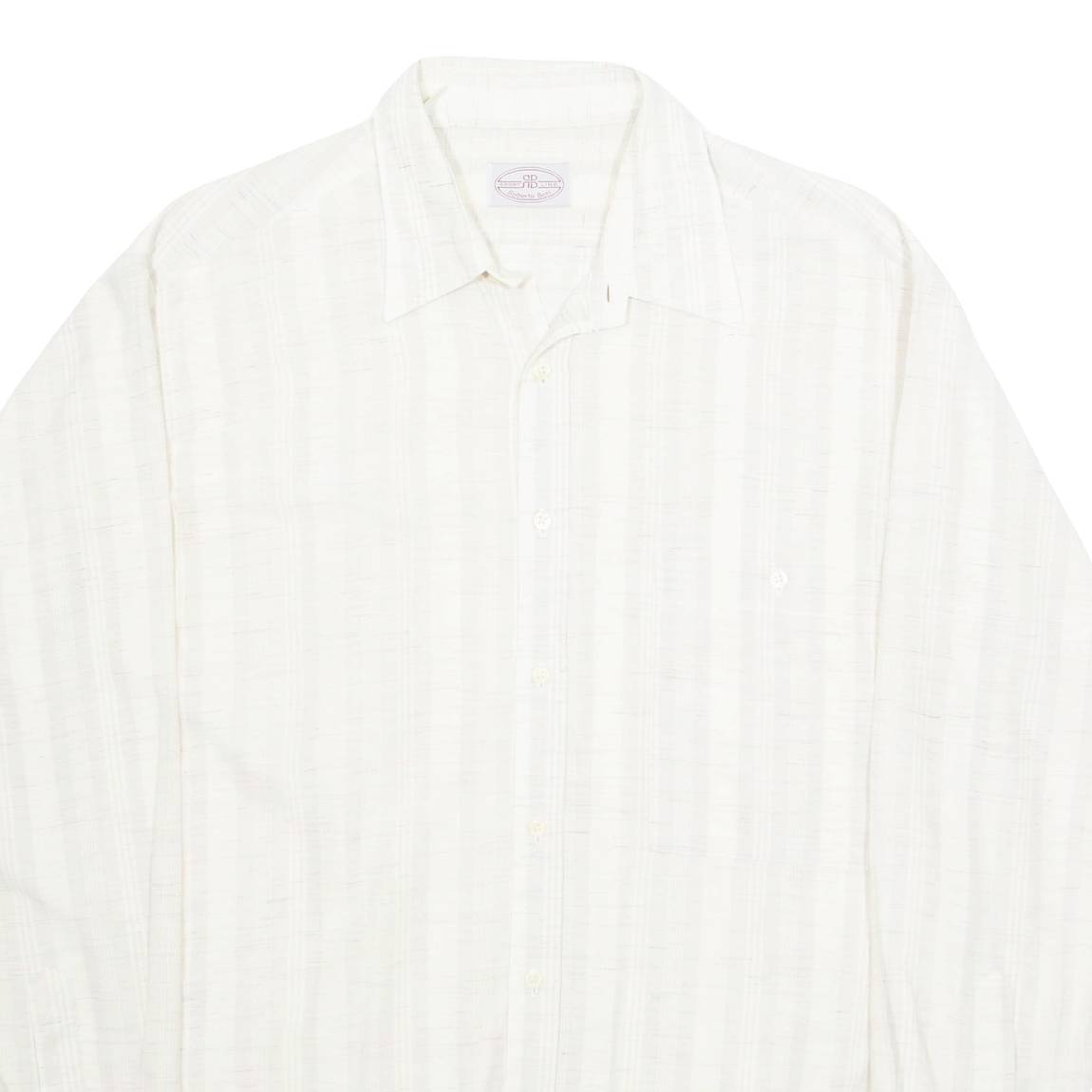 ROBERTO BARI Womens Printed Shirt Cream Collared Long Sleeve Striped XL