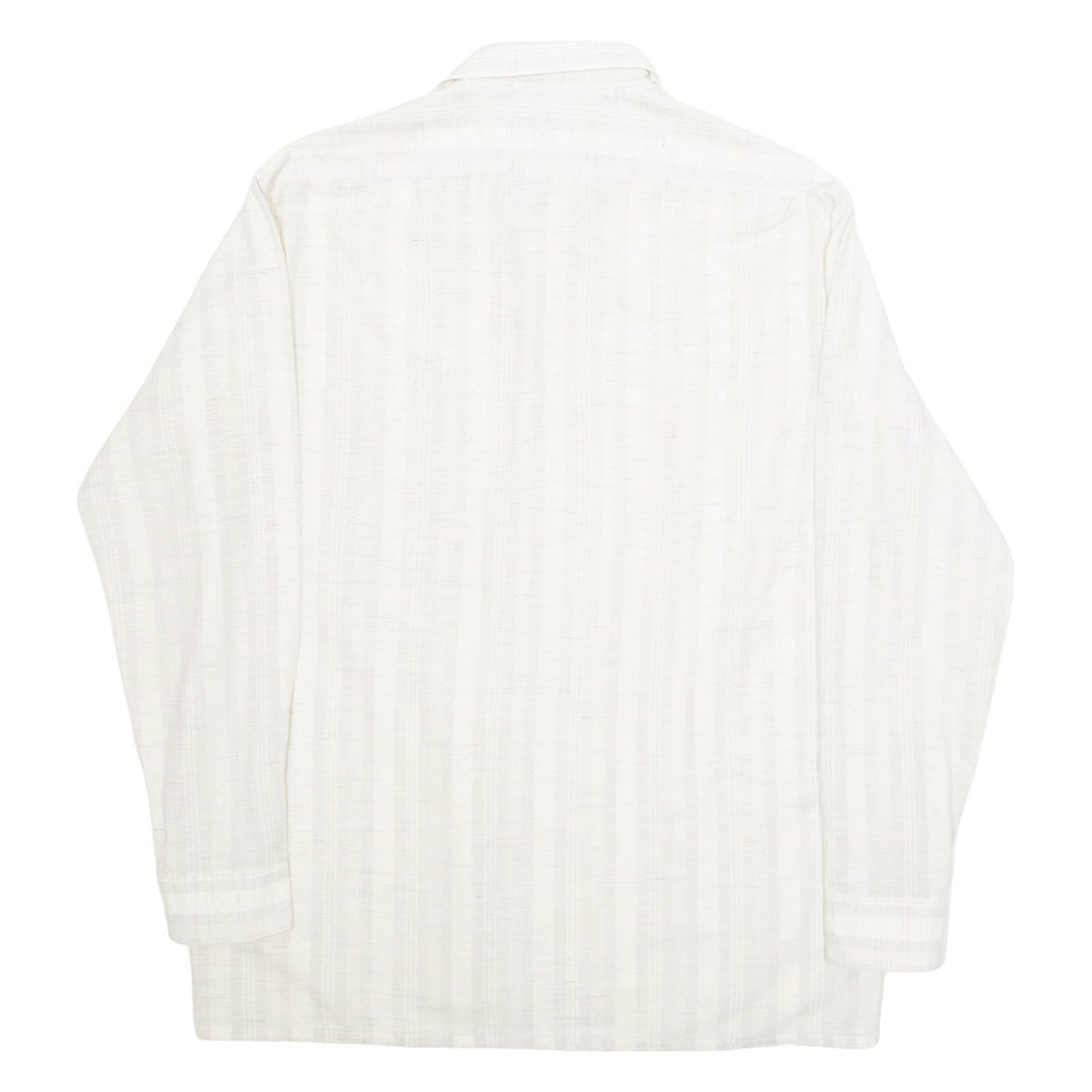ROBERTO BARI Womens Printed Shirt Cream Collared Long Sleeve Striped XL