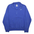 NIKE Mens Blue 1/4 Zip Sweatshirt S Cotton Blend Lightweight Pullover